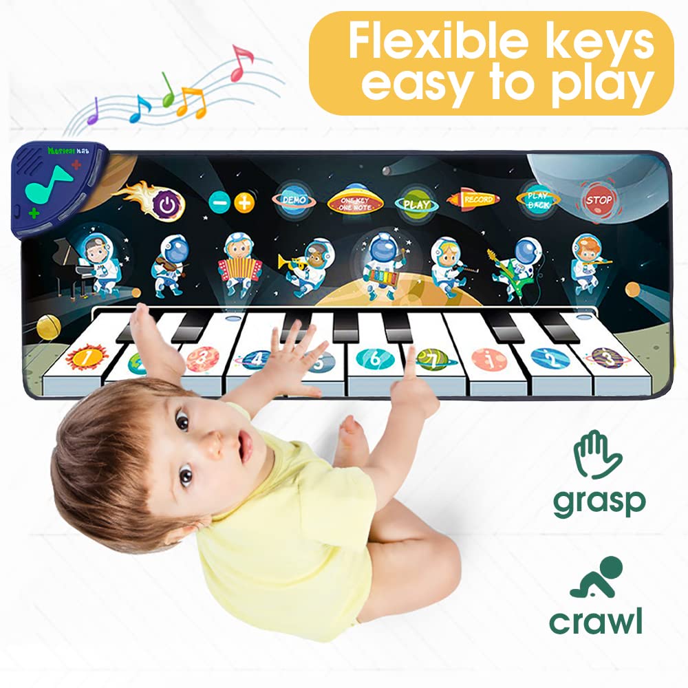 PATPAT Musical Mat for Kids, 6 Modes and 8 Sounds Music Piano Keyboard Mat, Dance Floor Space Star Musical Mat Toys Early Education Toys for Baby Girls Boys 1-3 Years Old (39.3'' *14.1'') PATPAT Musical Mat for Kids, 6 Modes and 8 Sounds Music Piano Keyboard Mat, Dance Floor Space Star Musical Mat Toys Early Education Toys for Baby Girls Boys 1-3 Years Old (39.3'' *14.1'')